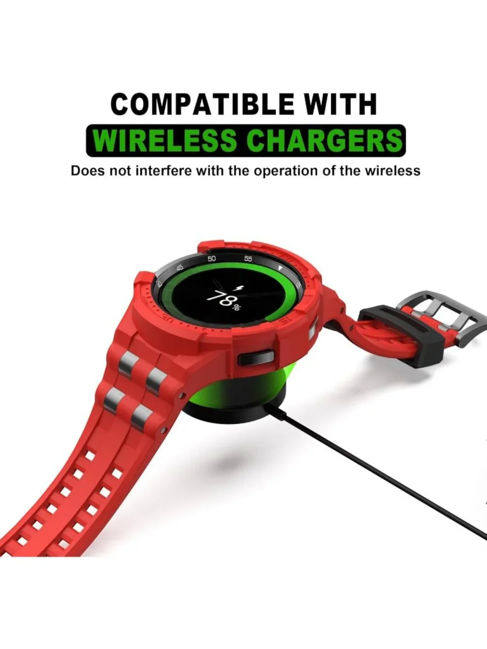 Men's All Red Analog Quartz Compatible Samsung Galaxy Classic LED Digital Watch